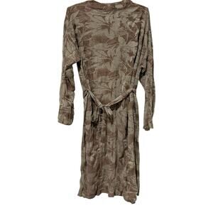 Zara | Dress Long Sleeve Brown Mock Neck Belted Midi Length- Size Large